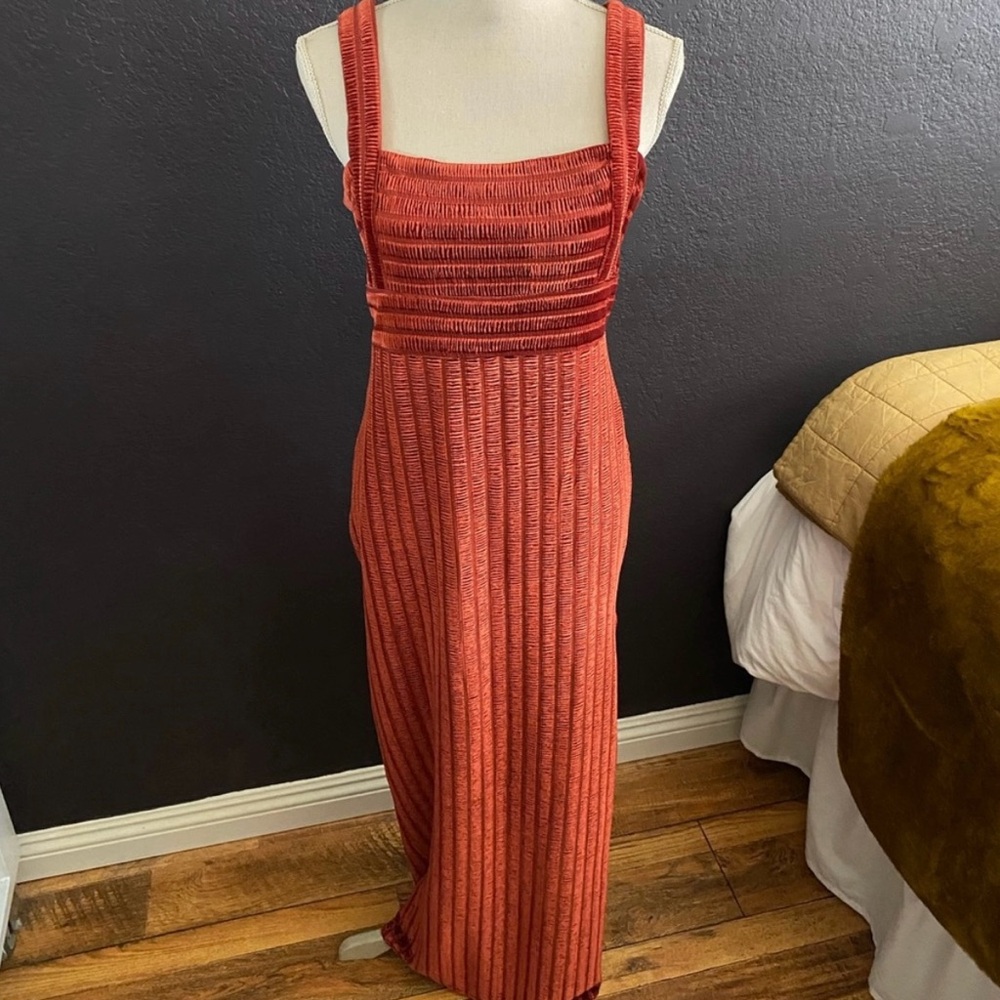 NWOT, Free People Geneva, in Rose Glow, Ribbed Maxi Dress - Picture 2 of 11